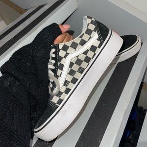 checkered old skool platform vans